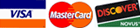 We Take Visa Mastercard and Discover